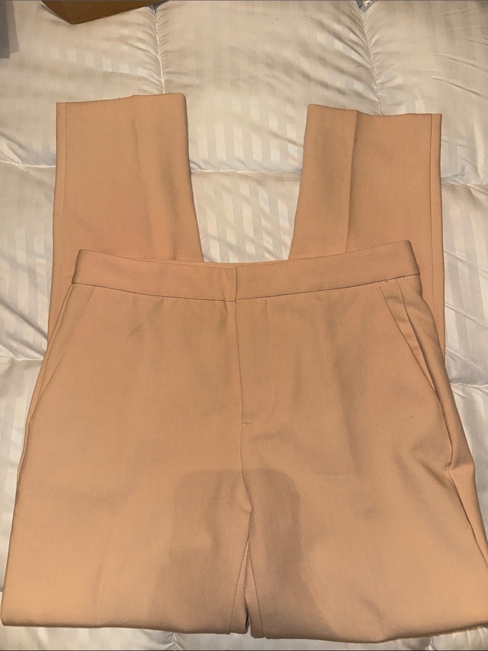 Zara Cropped Ankle Pants in Pale Peach
